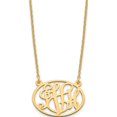 thumbnail image 1 of Ss/Gold Plated Sterling Silver/Gold-Plated Oval Monogram Necklace Made In United States xna577gp, 1 of 5