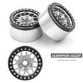 thumbnail image 1 of Rim Aluminum Alloy Wheel Rim Beadlock Wheel Rims Hub 4pcs 1.9inch Replacement for 1/10  Axial SCX10 90046 SCX10 III AXI03007 AXI03003 RC Car, 1 of 7