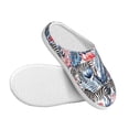thumbnail image 3 of Wukai Flamingo And Zebra Print Women's Indoor Bedroom Slipper Slip On Shoes, Unisex House Shoes with Anti-Skid Sole for Men, Gift for Women Men-13, 3 of 7