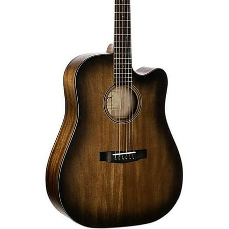 Cort COREDCOPBB Dreadnought Cutaway Acoustic Electric Guitar - Open Pore Black