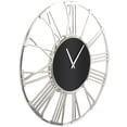 thumbnail image 5 of DecMode 35" Silver Aluminum Geometric Open Frame Wall Clock with Black Glass Center, 5 of 7