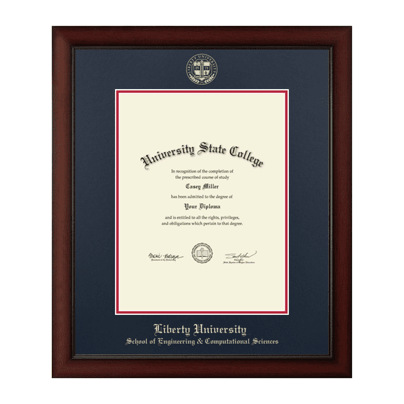 Liberty University School of Engineering & Computational Sciences Diploma Frame, Document Size 13" x 17"