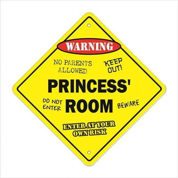 Princess' Room Sign Crossing Zone Xing | Indoor/Outdoor | 12" Tall kids bedroom decor door children's name boy girl