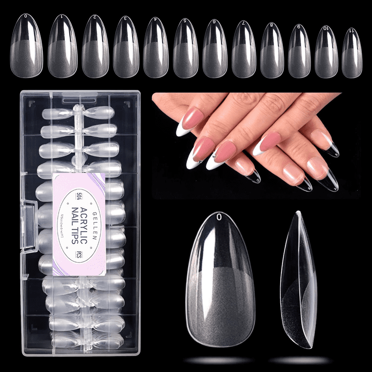 Gellen Medium Almond Fake Nail Tips, 504-Piece Set photo 1