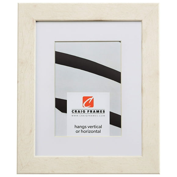 Craig Frames Colori, 13 x 19 Inch Rustic Off-White Picture Frame Matted to Display a 9 x 13 Inch Photo