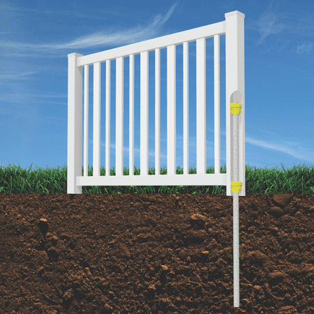 50.5in H x 72in W (1 Panel + 1 Post) No Dig WamBam Sturbridge Fence Kit, White Vinyl Picket Fence Panel, Easy DIY Installation Fence Panel Kit, Durable Outdoor Fence for Yard or Pool, BL19103