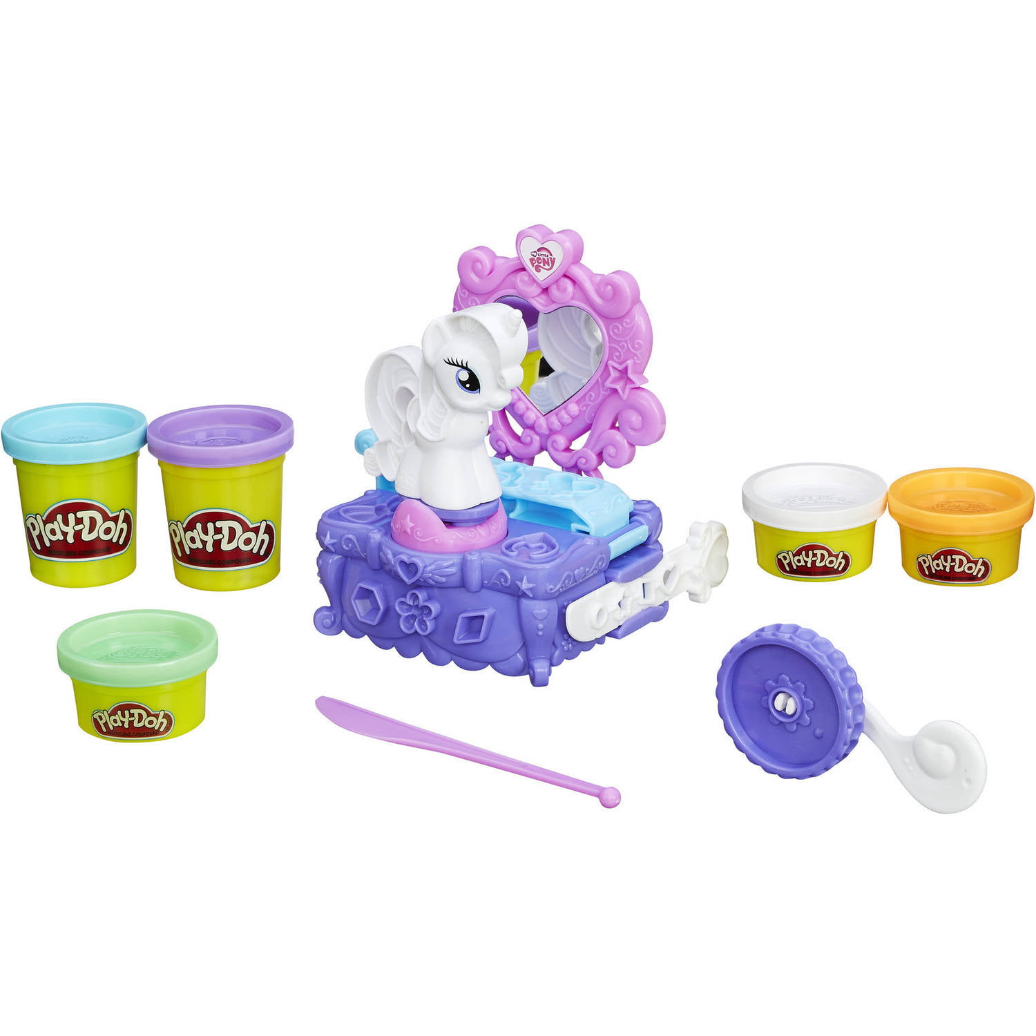 5 doh colors Play doh My Little Pony Rarity Style & Spin Set style and stamp