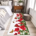 thumbnail image 4 of 2'x6' Rug Runners for Hallways Kitchen, Red Spring Floral Non Slip Entryway Beside Floor Carpet Runner, Butterfly Farmhouse Washable Laundry Room Bedroom Throw Rugs Mat for Family Pet, 4 of 8