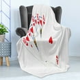 thumbnail image 4 of Poker Soft Flannel Fleece Blanket, Royal Flush Illustration with Heart Suit Playing Cards Image on Plain Background, Cozy Plush for Indoor and Outdoor Use, 50" x 70", White Scarlet, by Ambesonne, 4 of 5