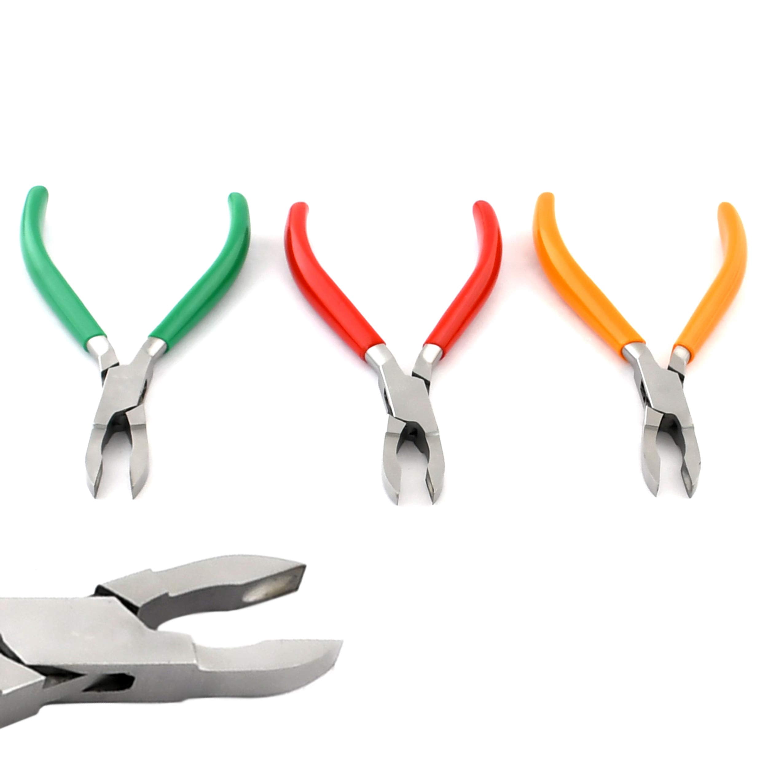 OdontoMed2011 Set of 3 Pieces Loop Closing Pliers-Perfect for Closing Jump Rings Green, Red & Orange Grip