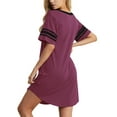 thumbnail image 3 of MINTREUS Women's Nightgown Short Sleeve Nightshirt V Neck Sleep Shirt Loose Loungewear Casual Sleepwear S-3X, 3 of 7