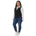 thumbnail image 3 of DARING DIVA Women's Plus Corduroy Lined V Neck Sleeveless Jacket 2X Black, 3 of 6