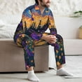 thumbnail image 7 of Lsque Cosmic Irises At Twilight Pattern Long Sleeve Pajama Set for Men - Soft 2-Piece Sleepwear and Loungewear Set with Pockets, Comfy Nightwear-X-Large, 7 of 7