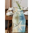 thumbnail image 4 of Coastal Beach Table Runner 72 Inches, Summer Ocean Wave Retro Starfish Textured Bed Runner Dresser Scarves Tabletop for Indoor Outdoor Parties/Ceremony/Banquet, 14" x 72", 4 of 8