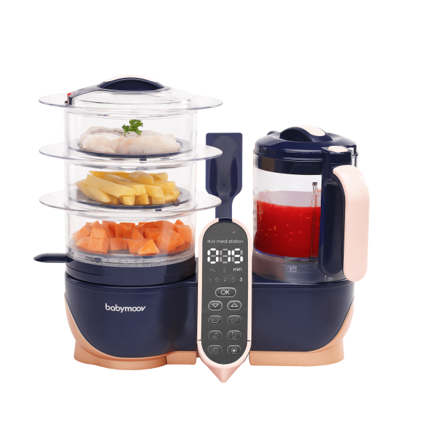 Babymoov Duo Meal Station XL, 6 in 1 Food Processor with Steamer, MultiSpeed Blender, Warmer