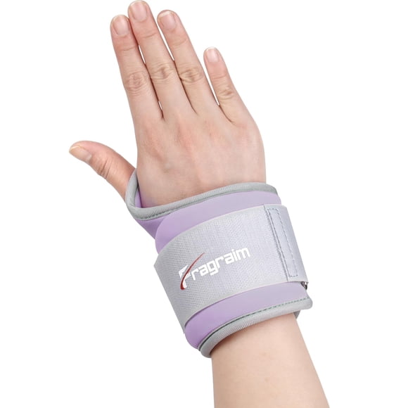 Par de pesas de muñeca Fragraim de 2 libras con trabillas para el pulgar, color morado