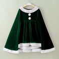 thumbnail image 7 of Santa Claus Toddler Girl Dress Christmas Dresses for Toddler Girls Sleeveless Red Velvet Dress with Green Hooded Cape Toddler Christmas Outfit Girl Party Dress 2-3 Years, 7 of 7