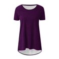 thumbnail image 4 of SDNall Loose Fitting Shirts for Women Fashion Summer Round Neck Leisure Short Sleeve Solid Tops Women'S Tunics (Purple, Sizes S-XXL), 4 of 9