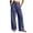 Navy, variant on Horkkom Pants for Women Cotton High Waisted Drawstring Pants Casual Loose Pleated Pants with Pockets L