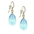 thumbnail image 2 of One Pair 22mm Austrian Crystal Teardrop Earrings - 14K Gold Filled Earwires - Aquamarine Blue, 2 of 5