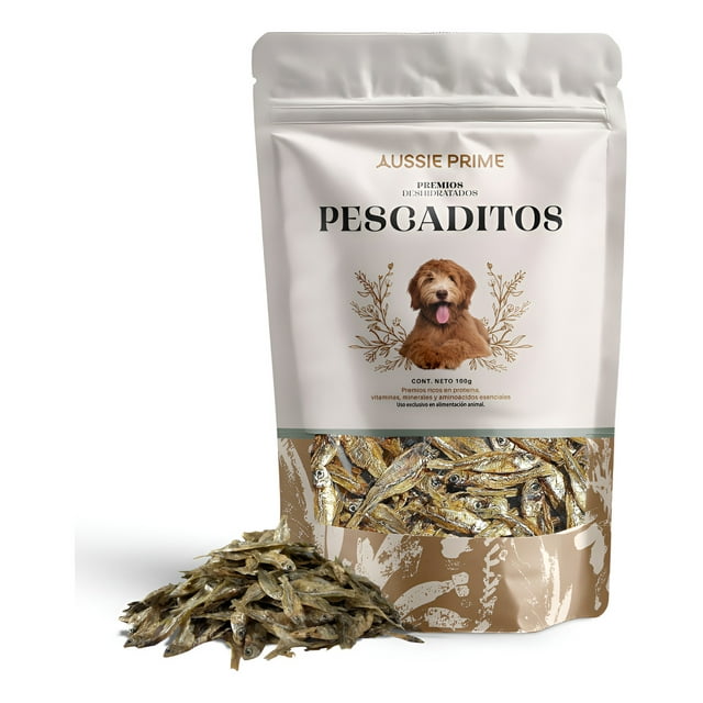 Aussie Prime | Bolsa de Premios Para Perros | Sabor: Charales | 100 G | Premios Deshidratados Para Perro | 100% Natural | Premios Para Perro Cachorro Y Adulto | Rico en Proteínas
