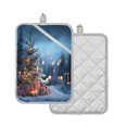 thumbnail image 2 of 2 Pack Pot Holders for Kitchen Heat Resistant Hot Pads Sets for Cooking Baking Christmas Tree at Night, 2 of 7