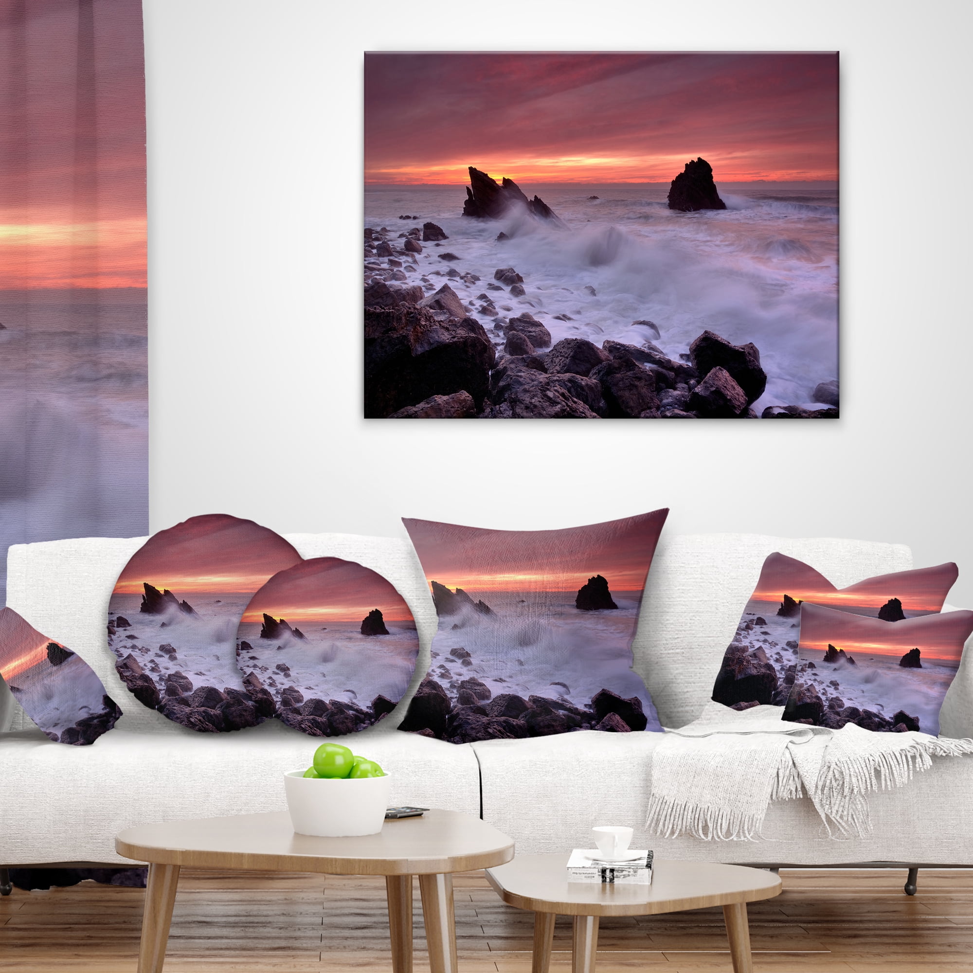 Designart 12" x 20" Multi-color Polyester Throw Pillow
