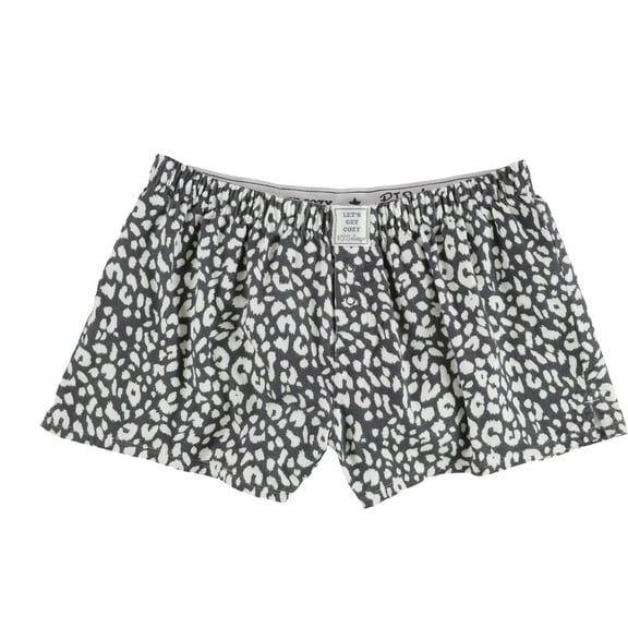 P.J. Salvage Womens Animal Print Pajama Shorts, Grey, X-Large