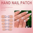thumbnail image 7 of RAGUPEL 24Pcs Glue on Nails for Women,Hand-Drawn Lines Press on Nails French Tip,Glossy Design Medium Almond Press on Nails,Stick on Nails for Women and Girls,Style2, 7 of 7
