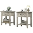 thumbnail image 1 of Square Nightstand, Bedside Table End Table for Bedroom Nursery Living Room, End Table with Storage Drawer, Easy Assembly, Grey, 1 of 9
