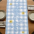 thumbnail image 5 of Easter Gnomes Table Runner, Watercolor Eggs Basket Daisy Spring Blue Plaid Washable Cotton Linen Table Runners 90 Inches Long, Dresser Scarf Runner for Dining/Coffee/Kitchen/Hallway Tables 13''x90'', 5 of 9