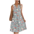 thumbnail image 3 of Oplxuo Summer Dresses for Women V Neck Sleeveless Sundresses Button Down Casual Dresses Ruffled Hem Midi Dress for Beach, 3 of 6
