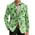 thumbnail image 5 of Nokdvo Mens Blazer Valentine's Day Corduroy Jacket Lapel Heart Print Suit Jackets Long Sleeve Slim Fit Lightweight Valentines Day Heart Suit,Mint Green 2XL, 5 of 6
