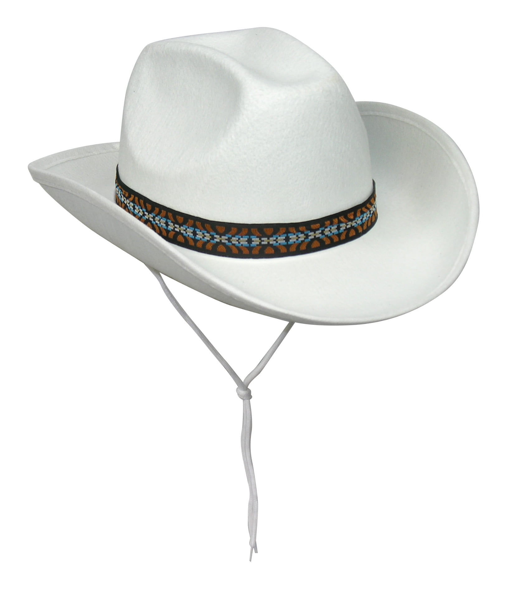 1:6th Scale White Cowboy Hat w/White Hat Band 
