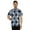Medium Blue, variant on Inkmeso Mens Printed Designer Mandarin Collar Asian Shirt Casual Relaxed-Fit Button Down Shirts