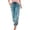A-Blue251, variant on Womens Pants Boho High Waist Lightweight Breathable Floral Print Ankle Trousers Loose Vacation Beach Lounge Pants