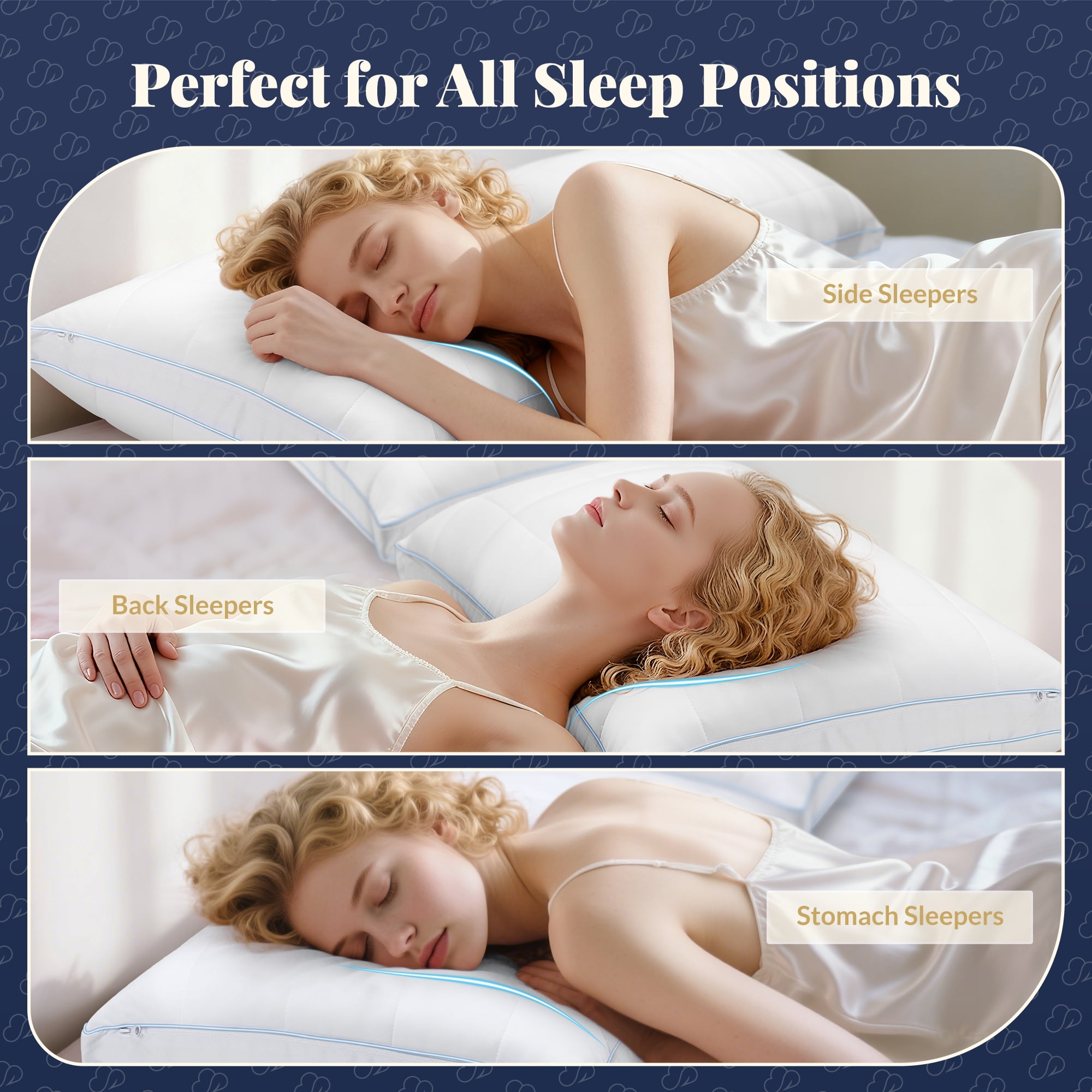 Cooling Adjustable Pillow, Luxury Queen Size Bed Pillows Hotel Collection - Soft Firm Pillows for bed
