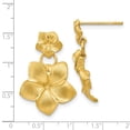 thumbnail image 5 of 14K Yellow Gold Plumeria Dangle Earrings, 5 of 5