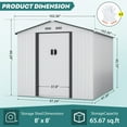 thumbnail image 3 of HOGYME 8' x 8' Outdoor Metal Storage Shed,Utility Tool Storage Shed with Double Sliding Doors, 4 Vents for Patio Lawn Backyard, White, 3 of 13
