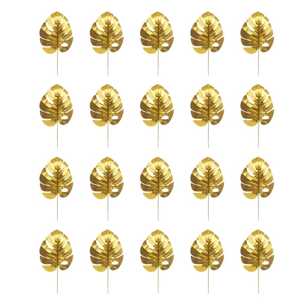 Matsuzay 20 piezas Decoración falsa plantas dispersas Tropical verano Palma oro imitación Tortuga 39cm A01470