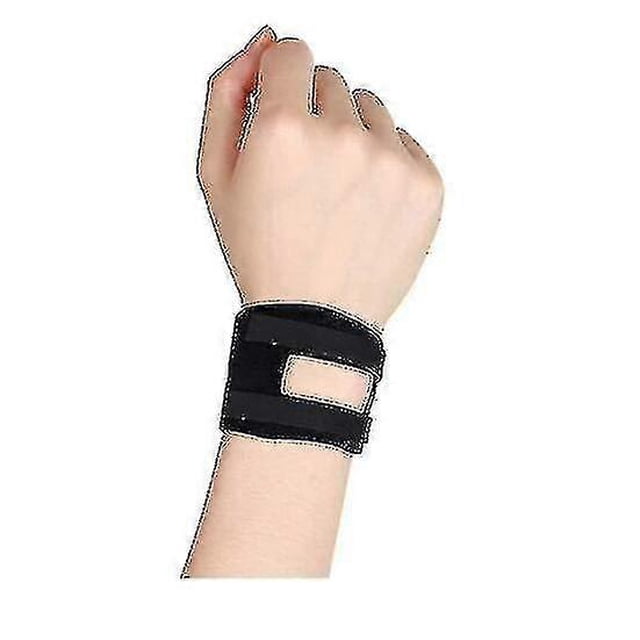 Muñequera derecha para desgarro de TFCC, vendaje de soporte ajustable para lesión de fibrocartílago triangular (2 unidades - negro)