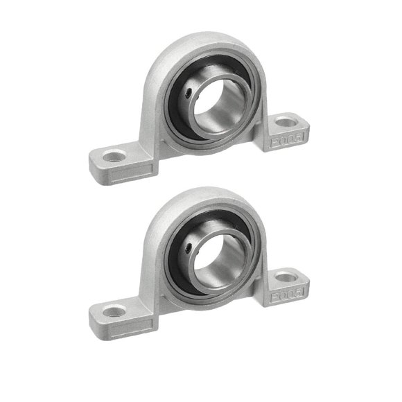 COMOK KP005 25mm Bore Diameter Ball Mounted Pillow Block Insert Bearing Silver Tone 2Pcs