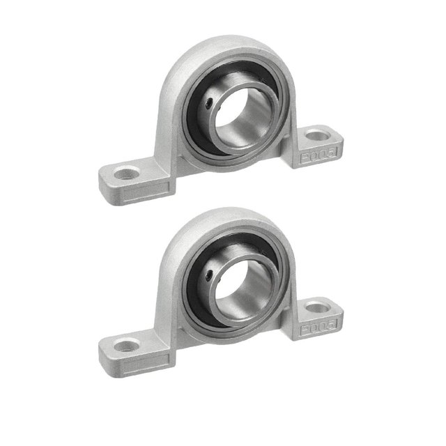 COMOK KP005 25mm Bore Diameter Ball Mounted Pillow Block Insert Bearing Silver Tone 2Pcs