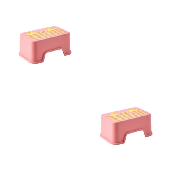 Inteprter Taburete de soporte de altura ajustable para niños - Versátil y seguro y el diseño de soporte reforzado interno tiene buena rosa una sola capa 2Conjunto