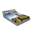 thumbnail image 2 of Ambesonne Landscape Fitted Sheet & Pillow Sham Set, Cactus Spined Leaves, Full, Blue Green, 2 of 2