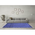 thumbnail image 3 of Ahgly Company Machine Washable Indoor Round Abstract Blue Modern Area Rugs, 6' Round, 3 of 4