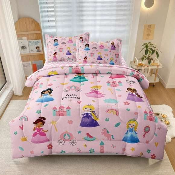 Juego de edredón Sirdo Kids Magical Princess, tamaño doble, 5 piezas