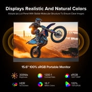 UPERFECT 15.6 1080p 60Hz IPS HDR Lightweight Monitor with Mini HDMI USB-C & Kickstand, Black