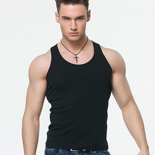 Chaleco deportivo de poliéster ajustado, elástico, de color sólido, informal, para fitness, para hombres jóvenes y de mediana edad