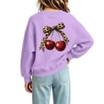 thumbnail image 4 of Edvintorg Girls Sweatshirts Cute Printed Long Sleeve Loose Pullover Top Solid Color Crew Neck Casual Sweatshirt Little Girls Clothes Size 1-13, 4 of 7